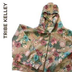 Butter Zip Up Hoodie in Tropic Palms | TRIBE KELLEY